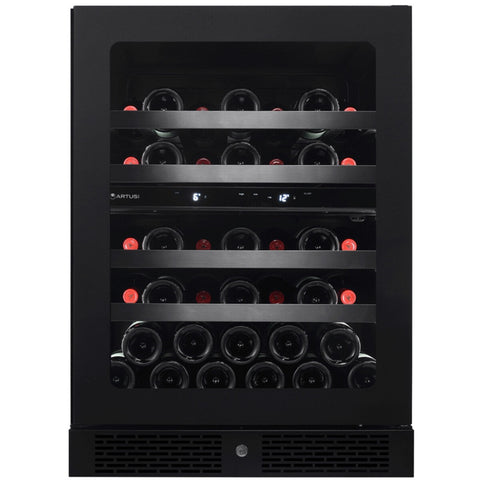 Artusi Dual Zone Wine Cooler 37 Bottle Reversable Door Matte Black AWC37BV