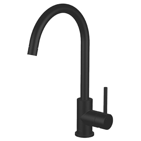 Abey Lucia Gooseneck Mixer Sidelever Black 3K4-B
