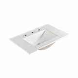 Fienza Vanessa Vanity Bench Top 750x460mm (3 Taphole) Top Only Gloss Warm White 75VAN-3