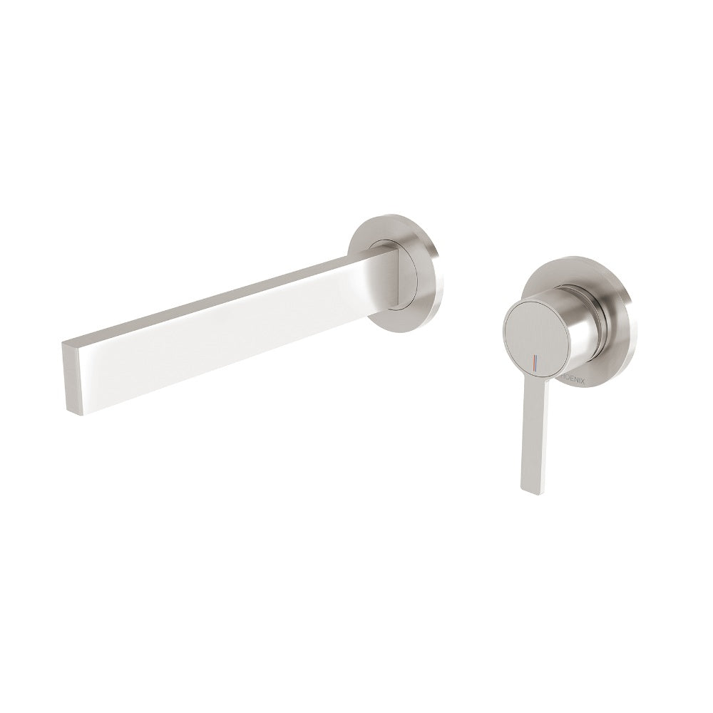 Phoenix Lexi Mkii Switchmix Wall Basin Mixer Set 200mm Brushed Nickel 123-2810-40-1