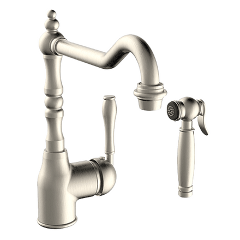 Abey Provincial Kitchen Mixer with Side Spray Brushed Nickel 400073BN