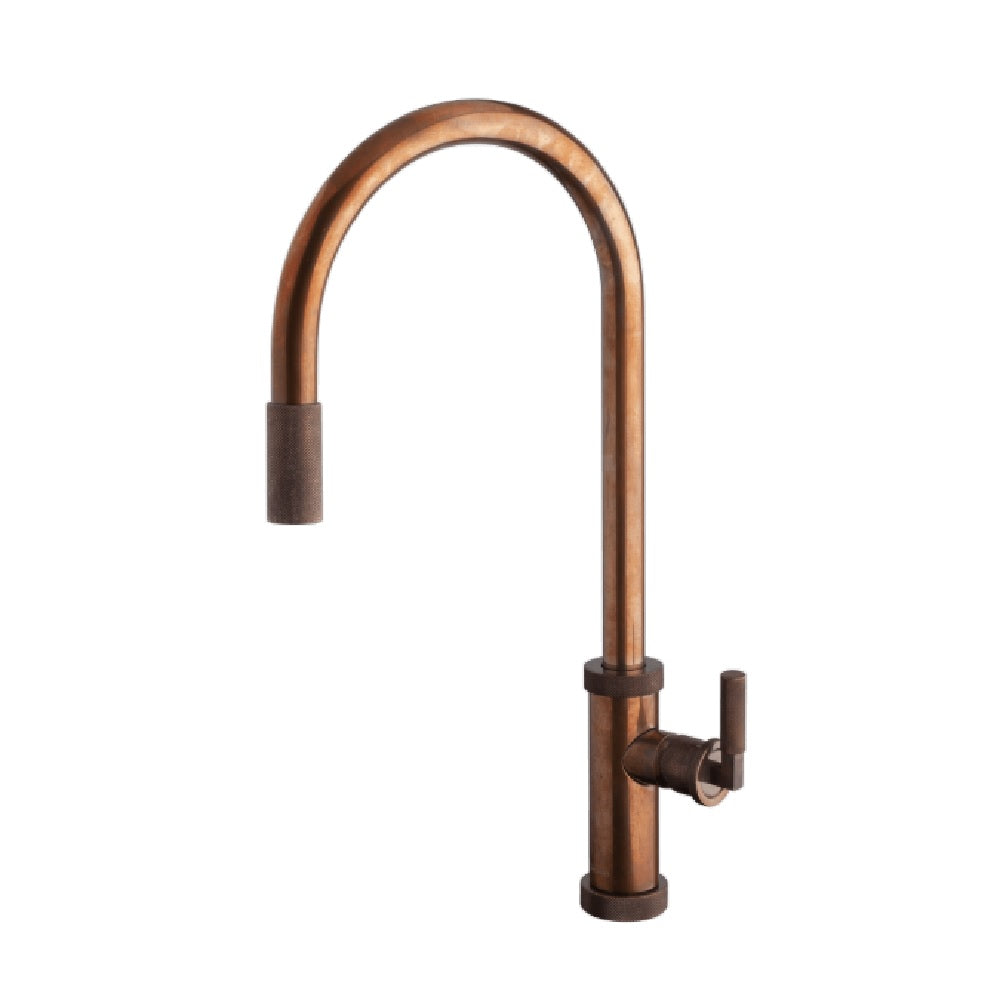 Abey Armando Vicario Urban D Pull Out Sink Mixer Natural Brass 400728NBR