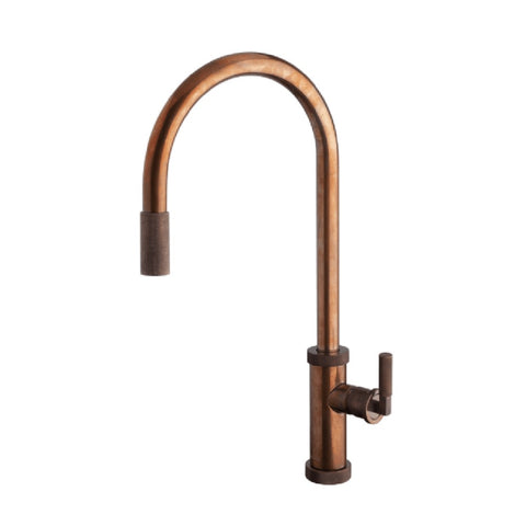 Abey Armando Vicario Urban D Pull Out Sink Mixer Natural Brass 400728NBR
