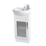 Fienza Antonio On Kickboard Vanity 400mm Glass Door White 40AKG