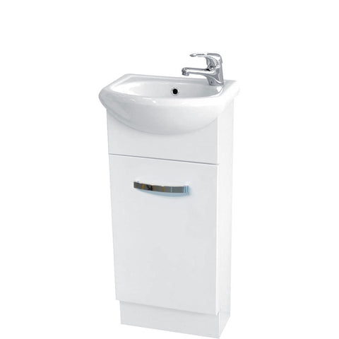 Fienza Antonio On Kickboard Cabinet 400mm Cabinet Only Solid Doors White 40AKW-CAB