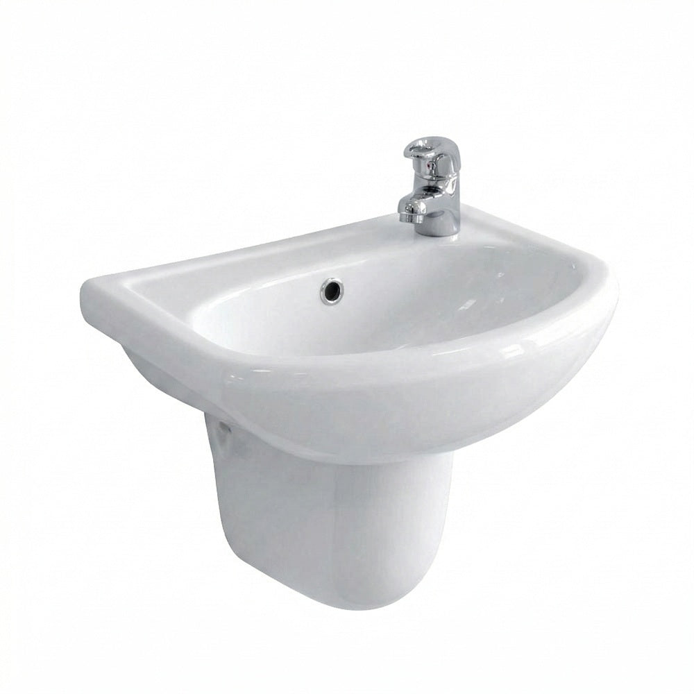 Fienza Antonio Vanity Bench Top 400mm (1 Taphole) Top Only White 40ATOP