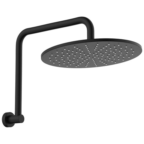 Fienza Empire Slim Gooseneck Shower Arm Set Matte Black 411109B-A