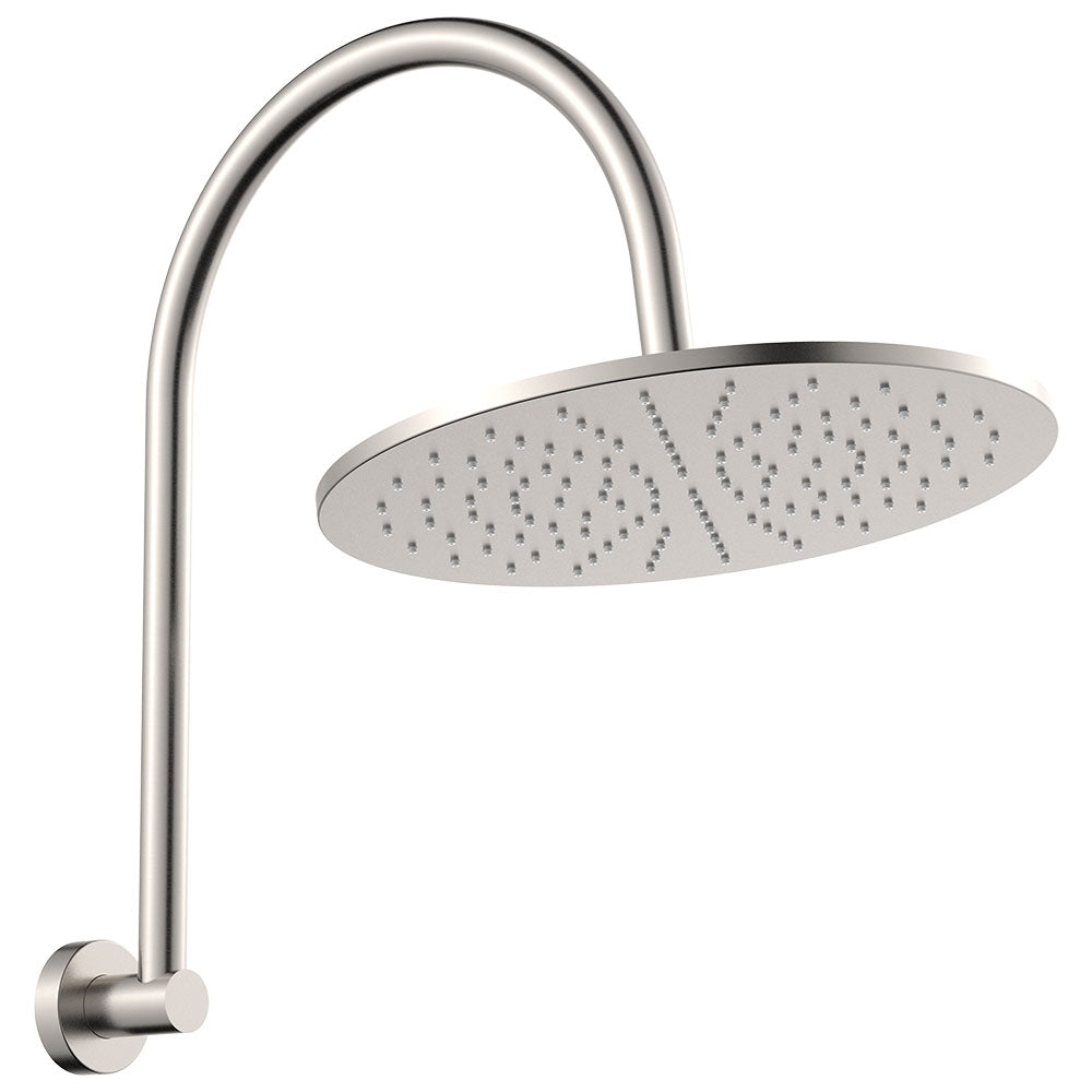 Fienza Empire Slim Curved Shower Arm Set Brushed Nickel 411109BN-D