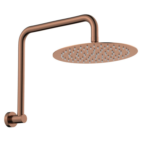 Fienza Kaya Gooseneck Shower Arm Set Brushed Copper 411125CO-A