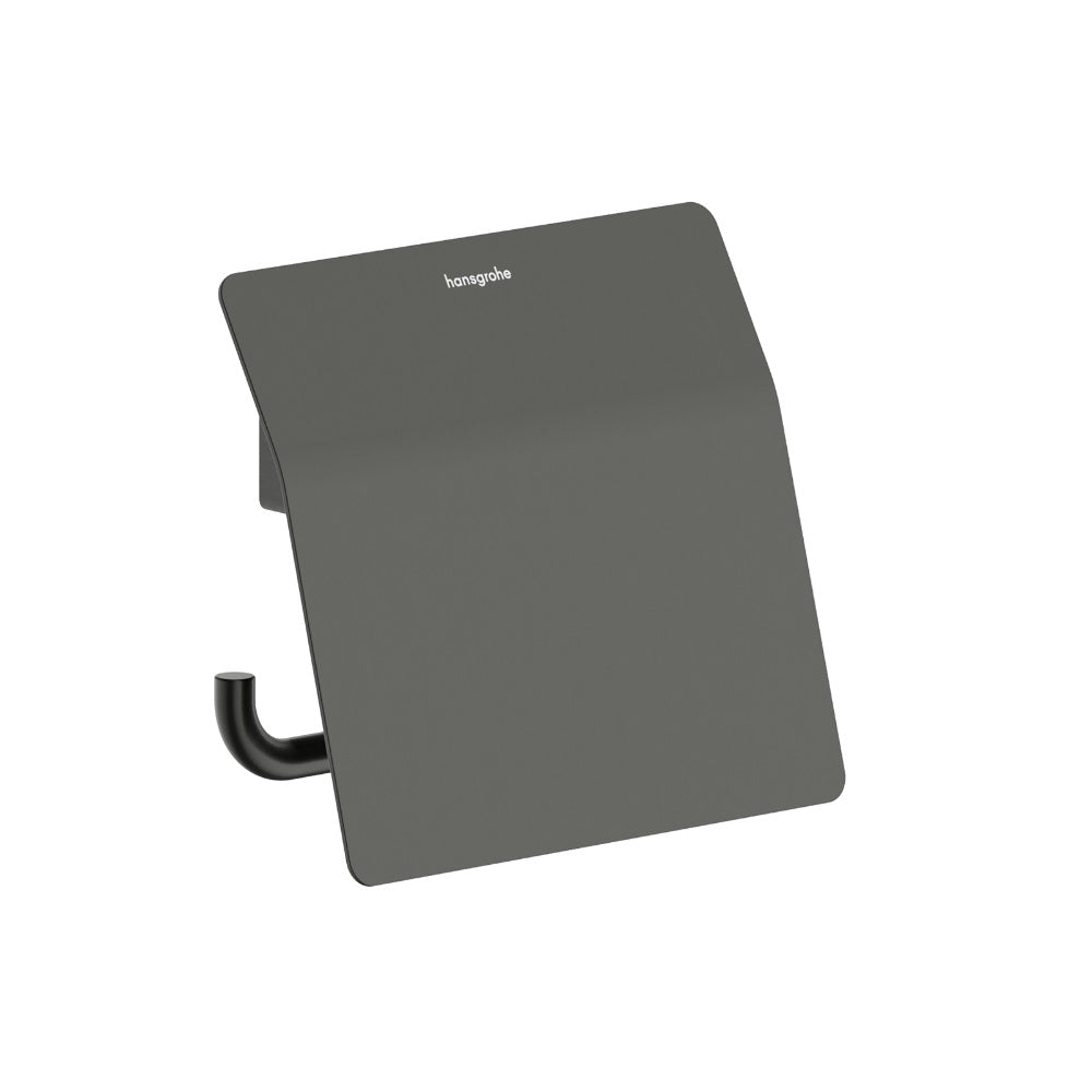 Hansgrohe Addstoris S Roll Holder w/ Cover Brushed Black Chrome 41783340