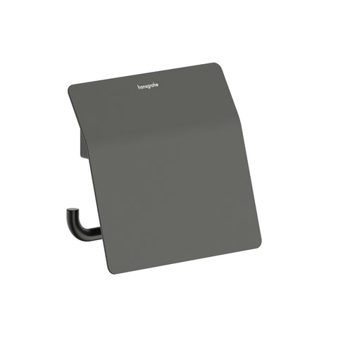 Hansgrohe Addstoris S Roll Holder w/ Cover Brushed Black Chrome 41783340