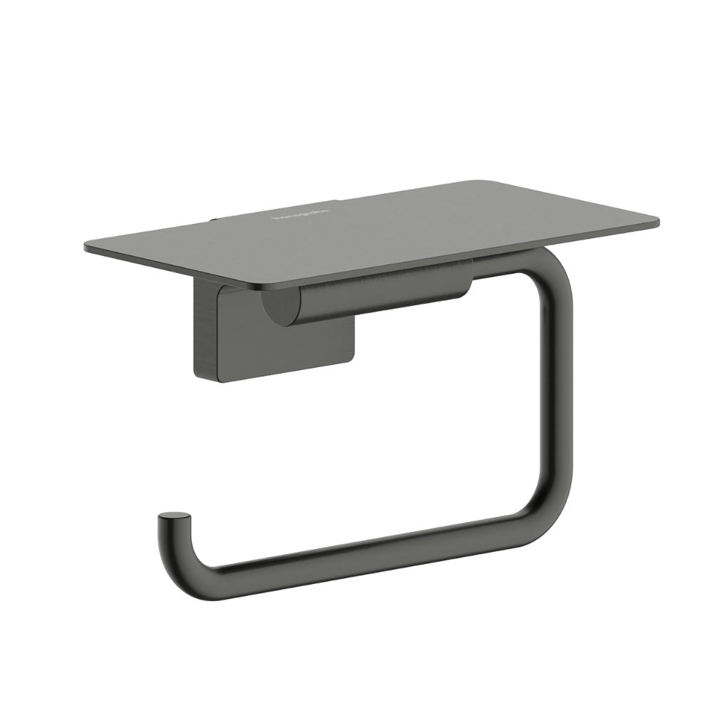 Hansgrohe Addstoris S Roll Holder w/ Shelf Brushed Black Chrome 41789340