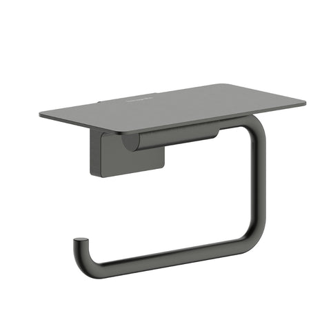 Hansgrohe Addstoris S Roll Holder w/ Shelf Brushed Black Chrome 41789340