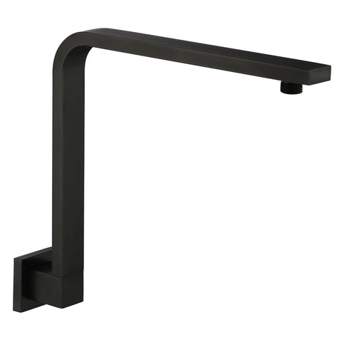 Fienza Square Fixed Gooseneck Arm 350mm Matte Black 422113