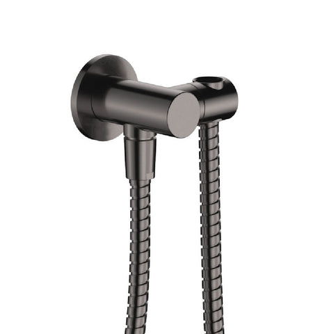 Fienza Round Hand Shower Bracket w/ Hose Gunmetal 433200GM