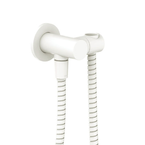 Fienza Round Hand Shower Bracket w/ Hose Matte White 433200MW