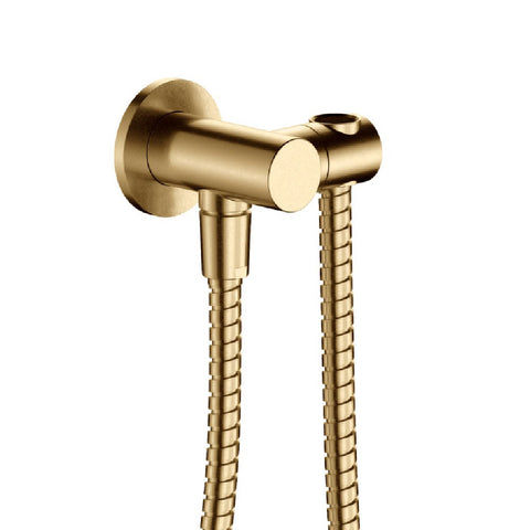 Fienza Round Hand Shower Bracket w/ Hose Urban Brass 433200UB