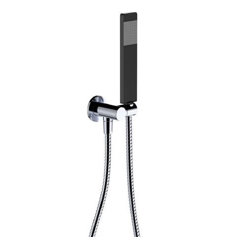 Fienza Lincoln Hand Shower Round Plate Mixed Chrome & Black 433205B