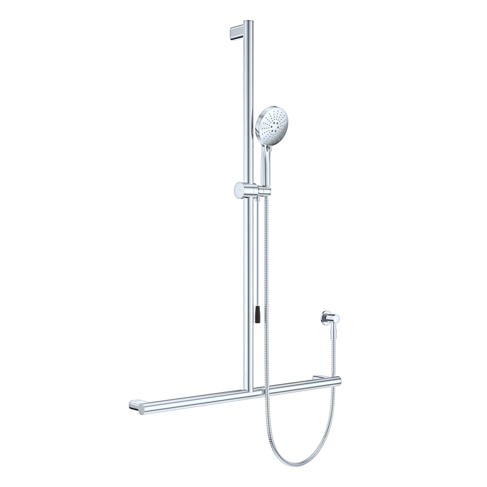 Fienza Care Inverted T Bar Rail Shower w/ Push/Pull Slider Chrome 444117-P