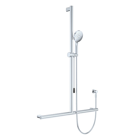 Fienza Care Inverted T Bar Rail Shower w/ Push/Pull Slider Chrome 444117-P