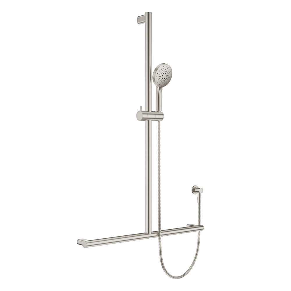 Fienza Care Inverted T Bar Rail Shower Brushed Nickel 444117BN