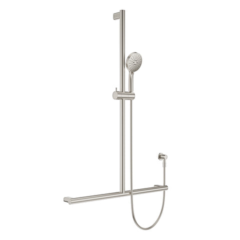 Fienza Care Inverted T Bar Rail Shower Brushed Nickel 444117BN