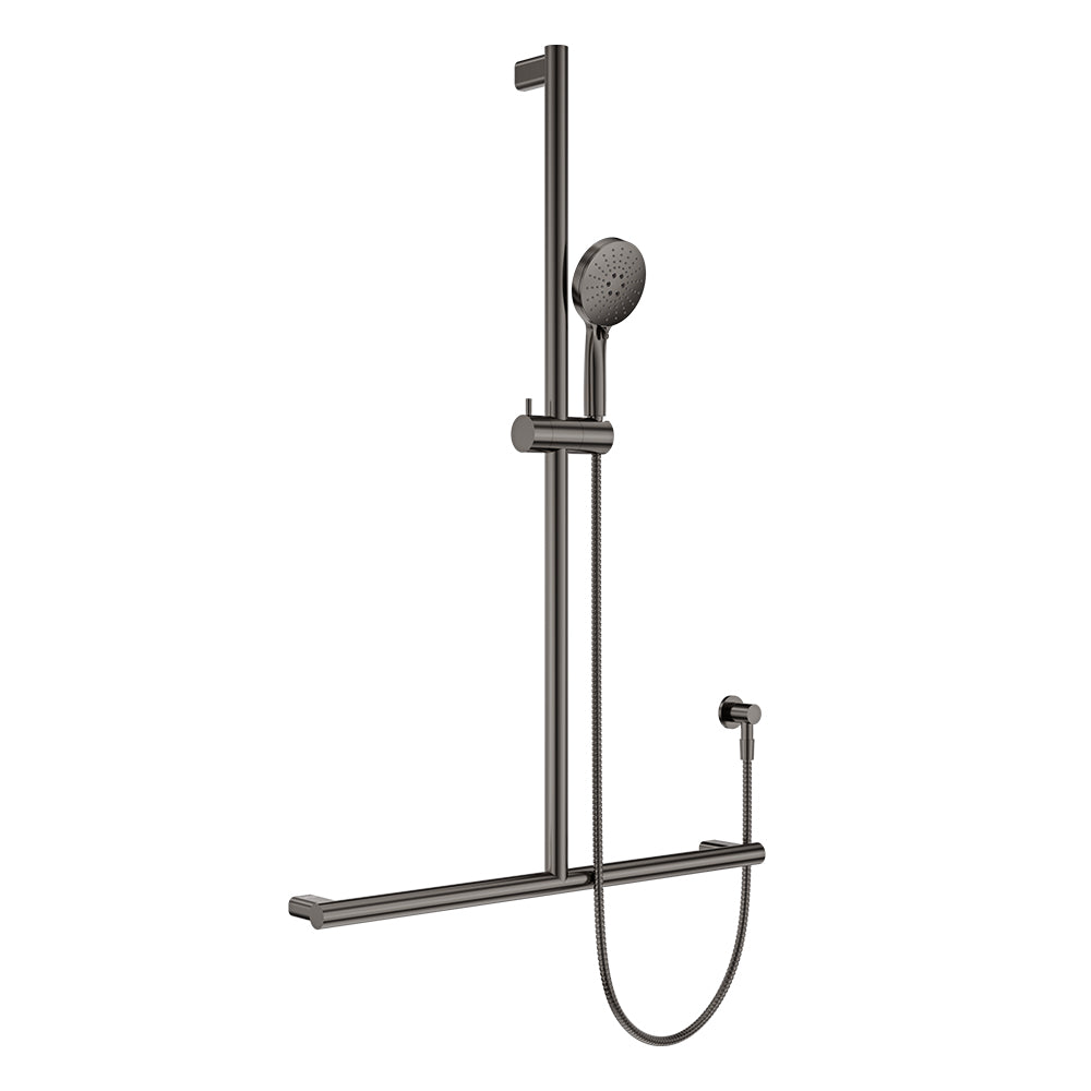 Fienza Care Inverted T Bar Rail Shower Gunmetal 444117GM