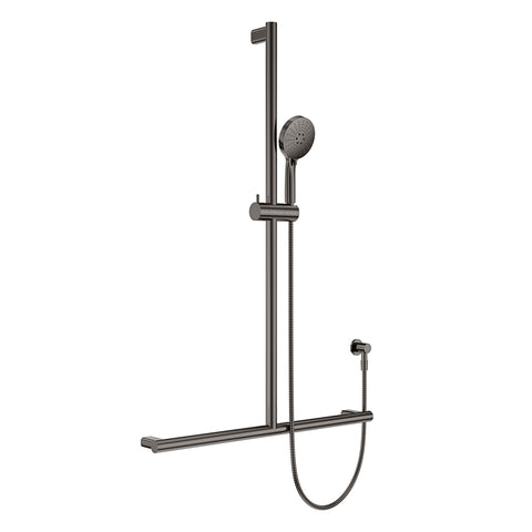 Fienza Care Inverted T Bar Rail Shower Gunmetal 444117GM