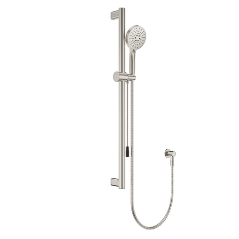 Fienza Care Rail Shower Set 900mm w/ Push/Pull Slider Brushed Nickel 444119BN-P