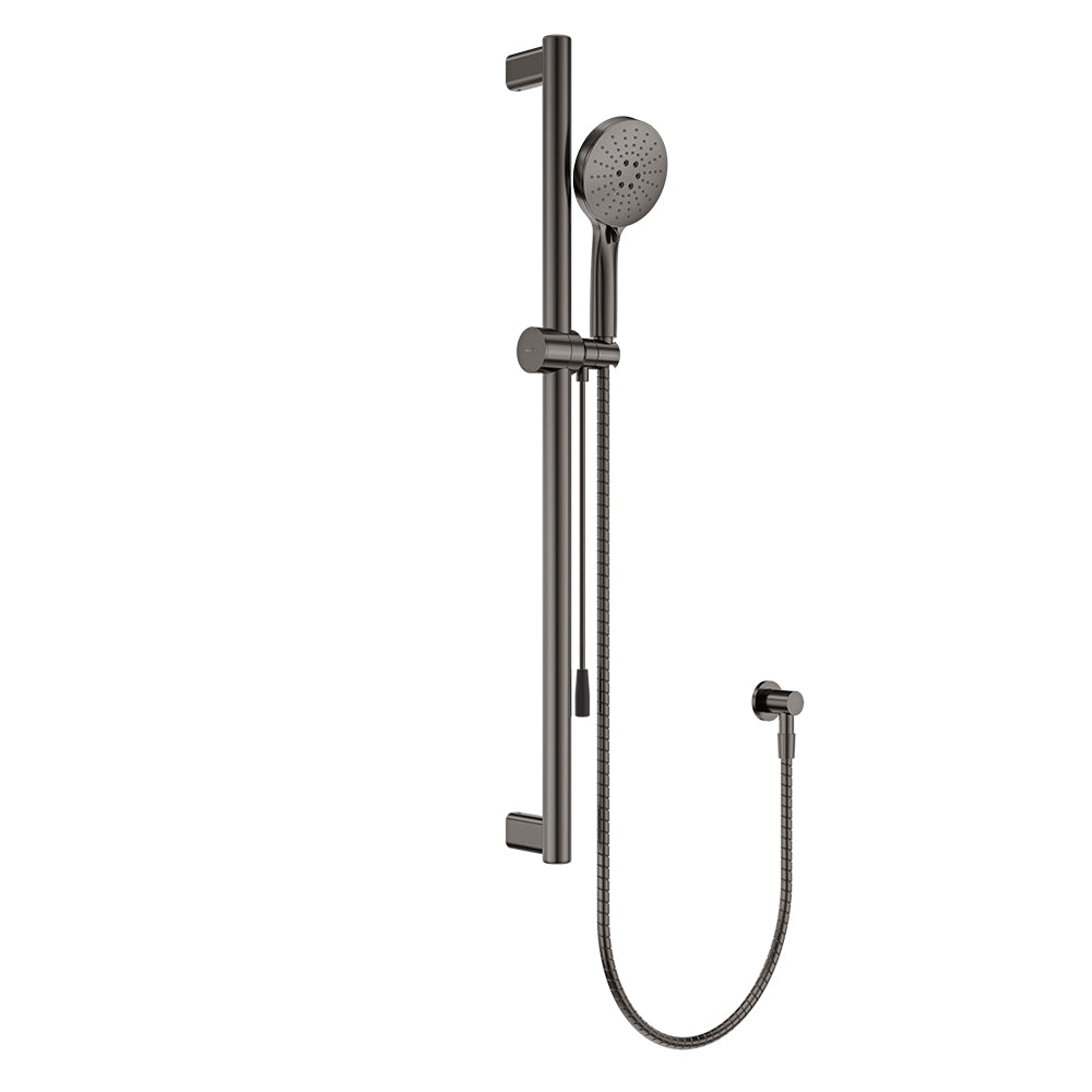 Fienza Care Rail Shower Set 900mm w/ Push/Pull Slider Gunmetal 444119GM-P