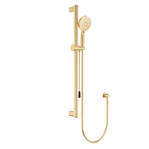 Fienza Care Rail Shower Set 900mm w/ Push/Pull Slider Urban Brass 444119UB-P