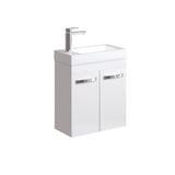 Fienza Denzel Wall Hung Vanity (1 Taphole) No Overflow 450mm Gloss White 4525DW