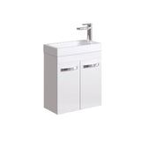 Fienza Denzel Wall Hung Vanity (1 Taphole) No Overflow 450mm Gloss White 4525DW