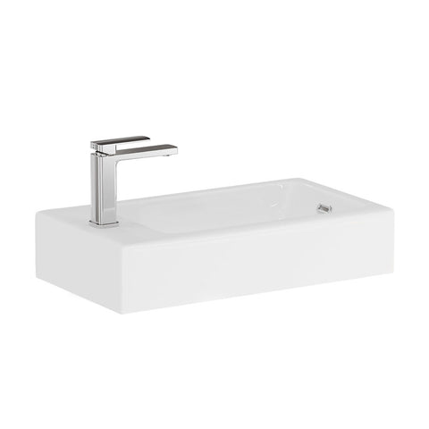 Fienza Ralph Vanity Bench Top 450mm (1 Taphole) w/ Overflow Top Only Gloss White 4525T-T2