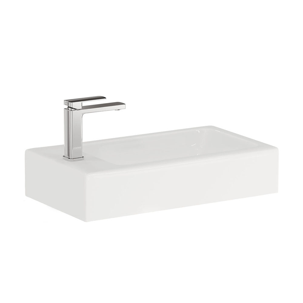Fienza Ralph Vanity Bench Top 450mm (1 Taphole) Top Only Gloss White 4525T-TOP