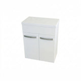 Fienza Ralph Wall Hung Cabinet Only 450mm Solid Doors Gloss White 4525TWH