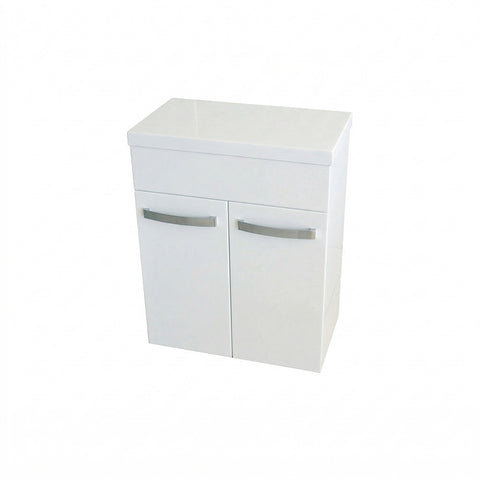 Fienza Ralph Wall Hung Cabinet Only 450mm Solid Doors Gloss White 4525TWH