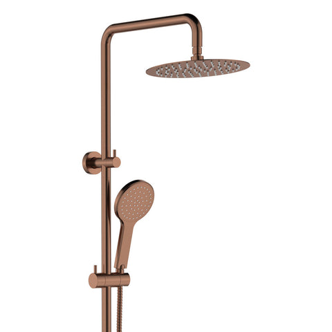 Fienza Kaya Twin Rail Shower Brushed Copper 455109CO