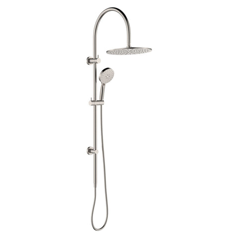 Fienza Empire Slim Curved Twin Shower Brushed Nickel 455110BN