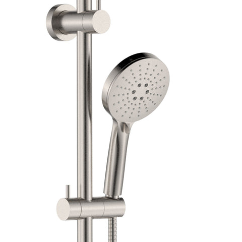 Fienza Empire Slim Curved Twin Shower Brushed Nickel 455110BN