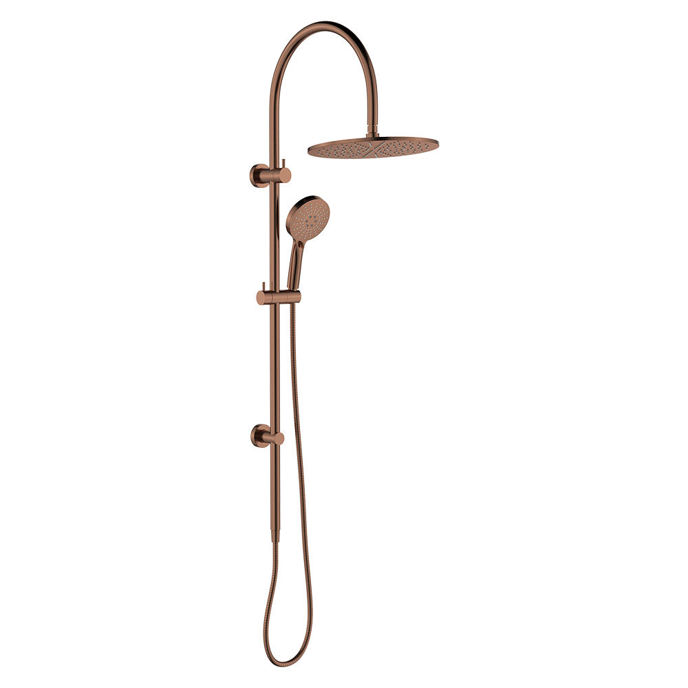 Fienza Empire Slim Curved Twin Shower Brushed Copper 455110CO