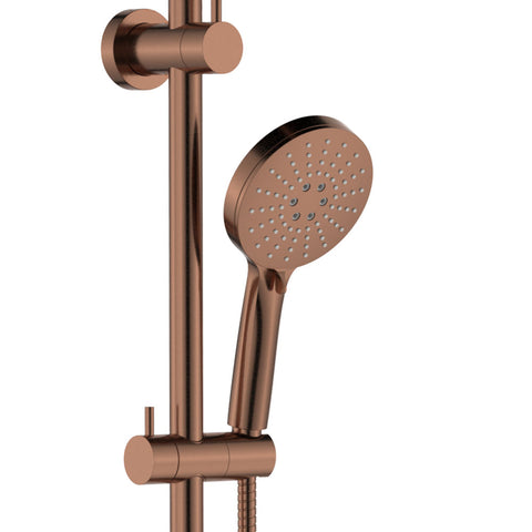 Fienza Empire Slim Curved Twin Shower Brushed Copper 455110CO