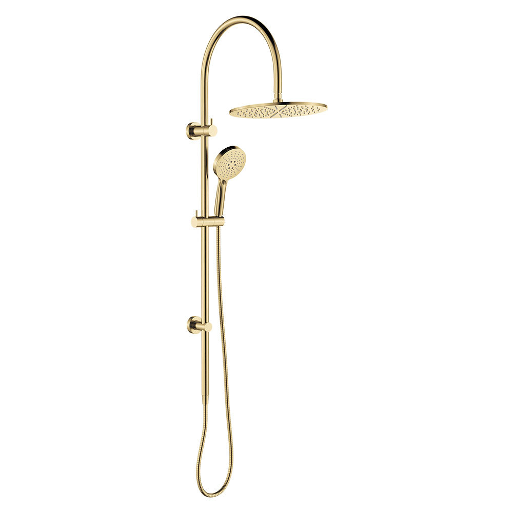 Fienza Empire Slim Curved Twin Shower Urban Brass 455110UB