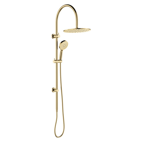 Fienza Empire Slim Curved Twin Shower Urban Brass 455110UB