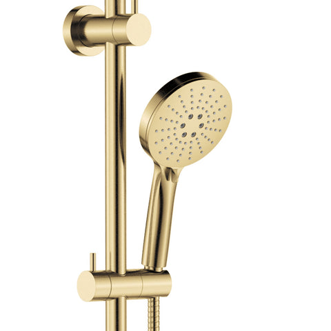 Fienza Empire Slim Curved Twin Shower Urban Brass 455110UB