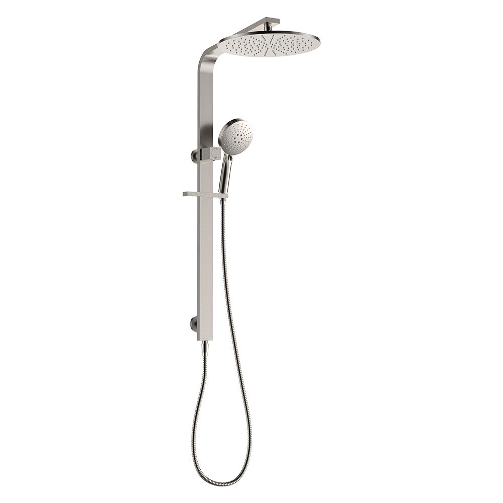 Fienza Empire Slim Deluxe Twin Shower Brushed Nickel 455124BN
