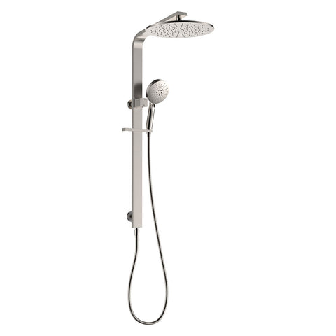 Fienza Empire Slim Deluxe Twin Shower Brushed Nickel 455124BN