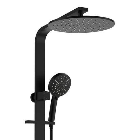 Fienza Empire Slim Deluxe Twin Shower Matte Black 455124B