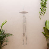 Fienza Kaya Wall Mounted Outdoor Twin Shower Brushed Stainless Steel 455189