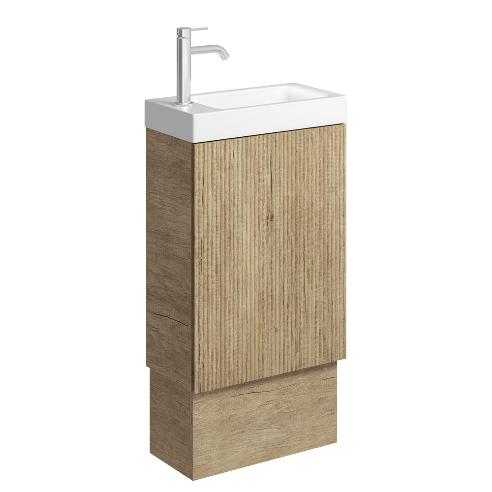 Fienza Denzel Minka On Kickboard Vanity 450mm (1 Taphole) No Overflow Scandi Oak 45DUSK